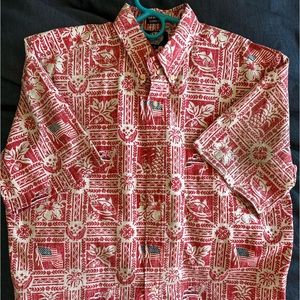 NWOT Short sleeve Aloha Shirt Red/White large